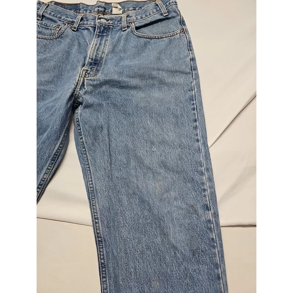 Levi's 550 Mens Blue Relaxed Tapered Vintage Denim Jeans Fading Stained Sz 36x30